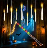 20 LED plaukiojančių žvakių pakuotė su nuotolinio valdymo pulteliu "Magic Wand", 2 laikmačio funkcijos, maitinamos baterijomis, LED kabančios mirgančios plaukiojančios žvakės Helovinui, dekoracijoms, kalėdinėms dekoracijoms