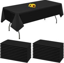 20 pakuočių vienkartinių staltiesių Juodos stačiakampės plastikinės staltiesės 137 cm x 274 cm Aukščiausios kokybės dėmėms atsparios / vandeniui atsparios staltiesės gimtadieniui, vestuvėms, vakarėliams, kepsniams, piknikams dekoruoti