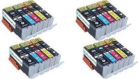 20 rašalo kasečių, suderinamų su "Canon" PGI - 550 / CLI - 551 XL su lustu
