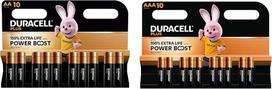 20 vnt. „Duracell“ AA + AAA „Plus Power Boost“ baterijų (1 blisteris su 10 AA baterijomis, kurių galia padidinta iki 150 %, + 1 blisteris su 10 AAA baterijomis, kurių galia padidinta iki 100 %) 20 baterijų (LR6/MN1500 + LR03/MN2400)