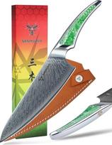 20,5 cm virėjo peilis, virtuvinis peilis, pagamintas iš japoniško VG-10 Damasko plieno, itin aštrus virėjo peilis su ergonomiška rankena iš žalios dervos, LA-S9 serija