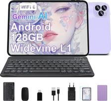 2026 m. 10 colių planšetinis kompiuteris, „Android 15“, aštuonių branduolių procesorius, 128GB ROM + 2 TB TF | „Wi-Fi“ 5G + 2,4 G | GPS | „Bluetooth“ 5.0 | 8 MP + 5 MP | „Type-C“ jutiklinis ekranas, klaviatūra ir pelė – violetinė spalva