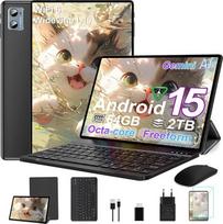 2026 m. planšetinis kompiuteris su „Android 15“, aštuonių branduolių procesoriumi, 10 colių ekranu, 64GB ROM + 2 TB TF | 5G + 2,4 GHz „Wi-Fi“ | GMS | „Bluetooth“ 5.0 | 8 MP + 5 MP | „Type-C“, jutiklinis planšetinis kompiuteris su dėklu, klaviatūra ir pel