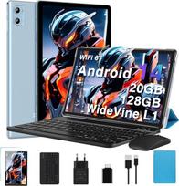 2026 Naujausia planšetė 10 colių "Android" su 20GB RAM + 128GB ROM (TF 2 TB), aštuonių branduolių, 5G Wi-Fi 6, "Bluetooth 5.0", 6000 mAh, Widget, 5MP + 8MP, "Widevine L1", GMS planšetė 2 in 1 su klaviatūra ir pele