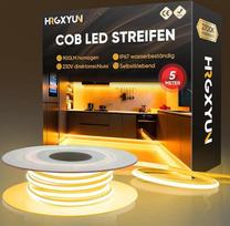 230 V COB LED juosta lauko, 240 LED, IP67 vandeniui atspari, lipni, LED juosta 900 lm, be transformatoriaus, lanksti, galima sutrumpinti, skirta patalpų ir lauko apdailai, apšvietimui, 2700 K šilta