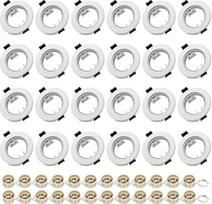 24 įleidžiamųjų prožektorių GU10 rinkinys su matinės baltos spalvos apvaliu rėmeliu (kiaurymės skersmuo 55-70 mm) - Į komplektą įeina GU10 lizdas LED ir halogeniniam apšvietimui, be šviesos šaltinio - idealiai tinka šiuolaikiniams įleidžiamiesiems šviestu