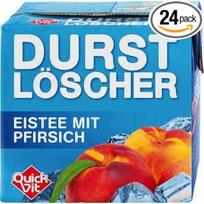 24 pakuotės po 500 ml „Thirst Quencher Quickfit“ ledinės arbatos „Iced Tea Peach“ su šiaudeliu