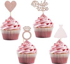 24 Stück Cake Topper Hochzeit, Bride To Be Deko, Cupcake Toppers Jaunikis Vestuvės, Braut Dekoration Jga Junggesellenabschied, Kuchen Tortendeko Custom Jungesellinenabschied, Cupcake-Topper