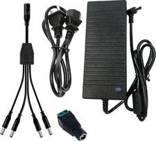 24 V 6 A maitinimo adapteris, 100–240 V kintamosios srovės LED maitinimo adapteris, universalus maitinimo šaltinis su 5,5 x 2,5 mm kištuku, maitinimo transformatorius, įtampos keitiklis, skirtas LED juostoms, LCD monitoriui, LED