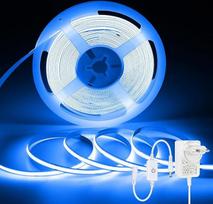 24 V COB LED juosta, mėlyna, 10 m ilgio LED juosta, reguliuojamo apšvietimo LED juosta, lanksti, skirta televizoriaus foniniam apšvietimui, virtuvės, miegamojo apdailai (yra maitinimo šaltinis)
