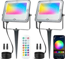 24 V RGB LED lauko sodo prožektorius, 2 x 30 W, su įsmeigiamu strypu