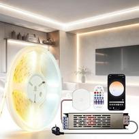 24 V, 2700 K–6500 K CCT, COB LED juosta, reguliuojamo ryškumo, 10 m, su „Alexa“ balso valdymu