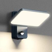 24 W lauko sieninis šviestuvas su judesio jutikliu, IP65 LED sieninis šviestuvas, lauko aliuminis su pasukamu LED skydeliu, šiltai baltos spalvos 3000 K lauko šviestuvas sodui, kiemui (antracitas)