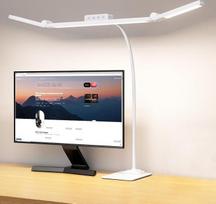 24 W LED stalo lempa su pagrindu, 3 lempų galvutėmis, reguliuojamu šviesos stiprumu, balta