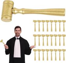 25 vnt. „Mini-Gold-Holz-Richterhammer“, 4,5 x 1,4 colio, mažas teismo plaktukas su matiniu paviršiumi, aksesuaras advokato cosplay’ui, imituojamam teismo procesui klasėje, aukcionų ir vakarėlių žaidimams