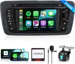 2G + 64G automobilinis radijas Seat Ibiza 2009-2013, podofo 6,2 colių jutiklinis ekranas Android 13.0 radijas su belaidžiu Carplay Android automobilinis belaidis EQ BT GPS veidrodis FM RDS USB atbulinės eigos kamera