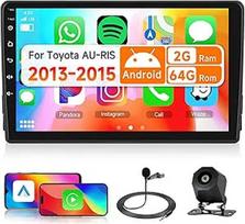 2G ir 64G VECHTEL 9 colių "Bluetooth" automobilinis radijo imtuvas "Toyota AU-RIS 2013-2015" "Carplay Android" belaidis, EQ, WiFi GPS navigacija, "Airplay", "Android Cast", RDS/FM radijas 2 DIN su AHD atbulinės eigos kamera