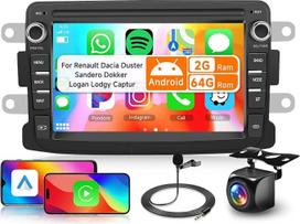 2G ir 64G 7 colių automobilių radijas, skirtas „Renault“, „Dacia“, „Duster“, „Sandero“, „Dokker“, „Logan“, „Lodgy“ ir „Captur“ modeliams, su „CarPlay“, „Android Auto“, „Android 15“, jutikliniu ekranu, „Bluetooth“, RDS/FM radiju, „Wi-Fi“ navigacija, AHD at