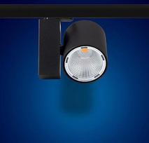 3 fazių LED prožektorius elektros bėgiams: 30 W, 96 mm skersmens, juodos (neutralios baltos) spalvos