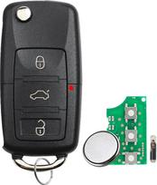 3 mygtukų atverčiamas automobilio raktas su 433 MHz ID48 mikroschema, suderinamas su „VW Golf“, „Passat“, „Jetta“, „Skoda“, „Seat Leon“ ir „Polo“ modeliais, OEM: 1K0959753G