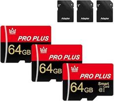 3 pakuotės atminties kortelių 64GB su adapteriu, didelės spartos atminties kortelė, UHS-I C10 A1 atminties TF kortelė planšetiniam kompiuteriui / mobiliajam telefonui / fotoaparatui / automobilio garso aparatūrai / žaidimų pultui (TF295 64GB-3 pakuotės)