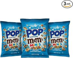 3 saldainių popkornų "Candy Popcorn M&M's Minis" pakuotė - 3 x 28 g maišeliai | Saldus sūrus kino užkandis su šokoladu | JAV importuotas užkandis
