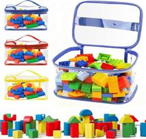 3 Stück Spielzeug-Aufbewahrungstaschen, transparente PVC-Spielzeug-Organizer-Taschen mit Griff, wiederverwendbare wasserdichte Aufbewahrungstaschen für Bausteine, Puzzle, kleine Modelle