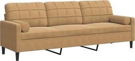 3 vietų sofa Rudas aksomo apmušalas Metalinis rėmas Gyvenamasis kambarys Sofa Modelis3278246