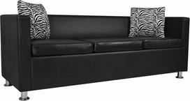 3 vietų sofa, Svetainės sofa, Svetainės baldai, Svetainės baldai, Jaunimo sofa, Svetainės baldai, Sofos ir sofos, Jaunimo, Dirbtinė oda, Juoda