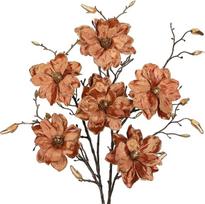 3 vnt. Kalėdinių gėlių vazonui, Kalėdų dekoracija, bronzinės dirbtinės gėlės, 76 cm, dirbtinės magnolijos gėlės, dirbtinė magnolijos šaka, skirta Kalėdų kompozicijoms, stalo dekoravimui ir Kalėdų eglutės papuošimui