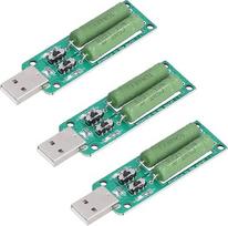 3 vnt. USB apkrovos testerio varžos modulio rinkinys: 5 V, 1 A/2 A/3 A, išorinio akumuliatoriaus iškrovimo varža, perjungiamas apkrovos rezistorius, iškrovimo senėjimo varža
