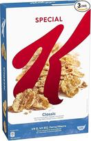 3 x Kellogg's Special K Classic Fiocchi di Riso Ryžių dribsniai Viso grūdo kviečių ir miežių su vitaminais ir mineralais 300 g grūdų dribsnių