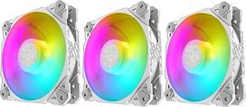 3 x Ventiliatorius White RGB - Spalvoti šviesos diodai 120 mm - Jungtis Molex - Kompiuterio korpuso tylus aušinimas DESKTOP ventiliatorius baltas