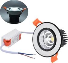 3,3 colio 7 W COB LED Downlight, LED įleidžiamas lubų žibintas su reguliuojamu lubų apšvietimu miegamajam 6000 K 100-264 V