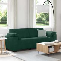 3-Sitzer Sofa Samt Dunkelgrün 220 cm Modernes Wohnzimmer Sofa Bequem mit Polsterung für Entspannung und Gästezimmer, Robustes Gestell