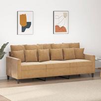 3-sitzer-Sofa Sofa Sofa Loungesofa Relaxsofa Polstersofa Gästesofa Wohnzimmersofa Relaxcouch für Schlafzimmer Gästezimmer Braun 180 cm Samt