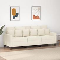 3-vietė sofa Sofa Lounge Sofa Relaxing Sofa Minkšta sofa Svečių sofa Svetainės sofa Relax Sofa Miegamojo sofa Svečių kambariui Kreminė 180 cm Velvet