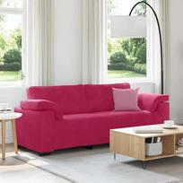 3-vietė sofa Vyno raudona 219 x 77 x 82 cm Velvetinė sofa su saugykla ir patogia sėdyne, kurios gylis 50 cm, modernaus dizaino, skirta svetainei, miegamajam, biurui