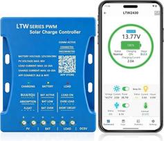 30 A „Wi-Fi“ saulės energijos įkrovimo reguliatorius, 12 V: „KWODE“ 30 A „Ultra Remote Control“ „Wi-Fi“ saulės energijos įkrovimo reguliatorius, 12 V/24 V/36 V PV: 80 V saulės energijos įkrovimo reguliatorius, „Bluetooth“ saulės energijos įkrovimo regulia
