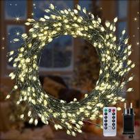 30 m ilgio 1000 LED sidabrinės vielos fejerverkų girlianda su kištuku, skirta naudoti lauke, patalpose ir sode, šiltos baltos spalvos