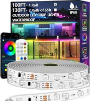 30 m RGB + IC LED juosta, lauko IP68 atspari vandeniui, valdymas naudojant programėlę / nuotolinį valdymą, "Bluetooth" muzikos sinchronizavimo virvės šviesa balkonams, terasoms, stogams, sodams, baseinams