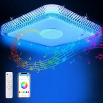 30 W LED lubinis šviestuvas su reguliuojamu apšvietimu, „Bluetooth“ garsiakalbiu, nuotolinio valdymo pultu ir valdymu per programėlę; LED lubinis šviestuvas su RGB spalvų keitimu, pritaikomas miegamajam, svetainei ir vaikų kambariui