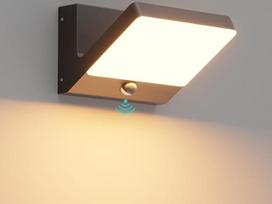 30 W LED lauko sieninis šviestuvas su judesio jutikliu, juodos spalvos