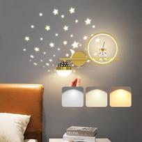 30 W LED sieninis šviestuvas vaikų kambariui, reguliuojamo ryškumo, kūrybiškas šviestuvas berniukų ir mergaičių kambariui, modernus naktinis šviestuvas su žvaigždėtu dangumi ir astronautu, 30 W vidaus sieninis apšvietimas svetainei