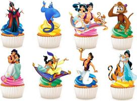 30 x Aladdin Stand Up Valgomojo popieriaus torto Toppers