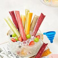 300 vandens ledo maišelių pakuotė Daugkartinio naudojimo vandens ledo maišeliai su piltuvėliu Popsicle maišeliai 5,5 x 28 cm tinka naminiams ledams Jogurto batonėliams Vaisių kokteiliams ir sultims