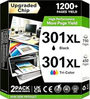 301 spausdintuvo kasetės, „Multipack XL“ rinkinys, skirtas HP 301 spausdintuvui; kasetės, skirtos HP 301 XL, 301XL, HP Envy 4500, 5530, 5534, 4504, DeskJet 2540, 1510, 2544 2549, „OfficeJet“ 4630, 4632, 2620, 2620, 2622 2 (juoda, spalvota)