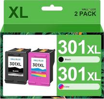 301XL 301 XL rašalo kasetė, suderinama su „HP 301“ spausdintuvų kasetėmis; „301 XL“ daugiapakė, skirta „HP Envy 4500“ spausdintuvų kasetėms 5530, 4504, 4502, „DeskJet 2540“, „2544“, „30“50A „OfficeJet“ 4630, 4632 (1 juodas, 1 spalvotas)