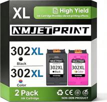 302XL spausdintuvo kasetės, suderinamos su „HP 302 XL Multipack“ rinkiniu, skirtos spausdintuvams „HP Envy 4525“, „4520“, „4522“, „4523“, „4524“, „Deskjet 3630“, „3636“, „3638“, „1110“ ir „Officejet 3“830, 3831, 3833 (1 juodas, 1 spalvotas)