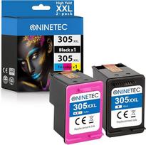 305XL juodos ir spalvotos rašalo kasetės, skirtos spausdintuvui „HP 305“; kasetės, skirtos „HP 305 XL DeskJet 2700, 2710e, 2720e, 2800e, 2810e, 2820e, 4100, 4120“e, 4210e, 4220e, 4222e, „Envy“ 6000, 6020e, 6020e, 6020e, 6032e, 6420e, 6432e kasetės